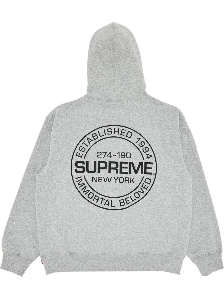 Толстовка Supreme Immortal Hooded 'Heather Grey' — изображение 2 из 3, серый