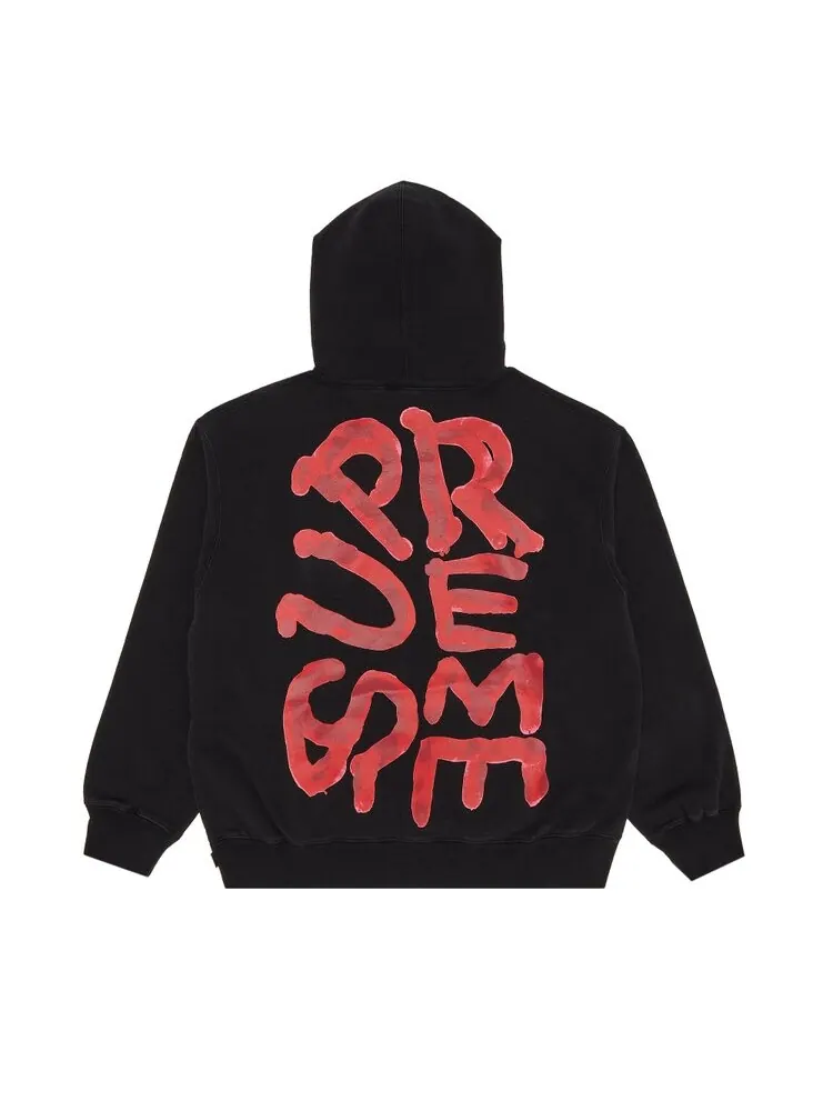Толстовка Supreme Paint Hooded Sweatshirt — изображение 2 из 3, черный