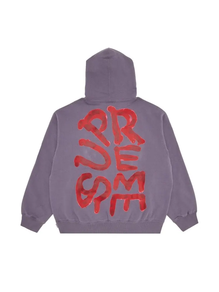 Толстовка Supreme Paint Hooded Sweatshirt — изображение 2 из 3, фиолетовый