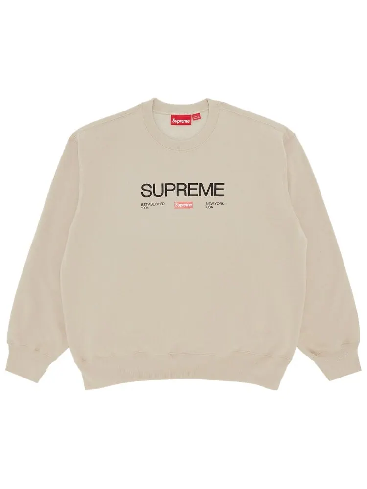 Толстовка Supreme Established Crewneck — изображение 1 из 2, бежевый