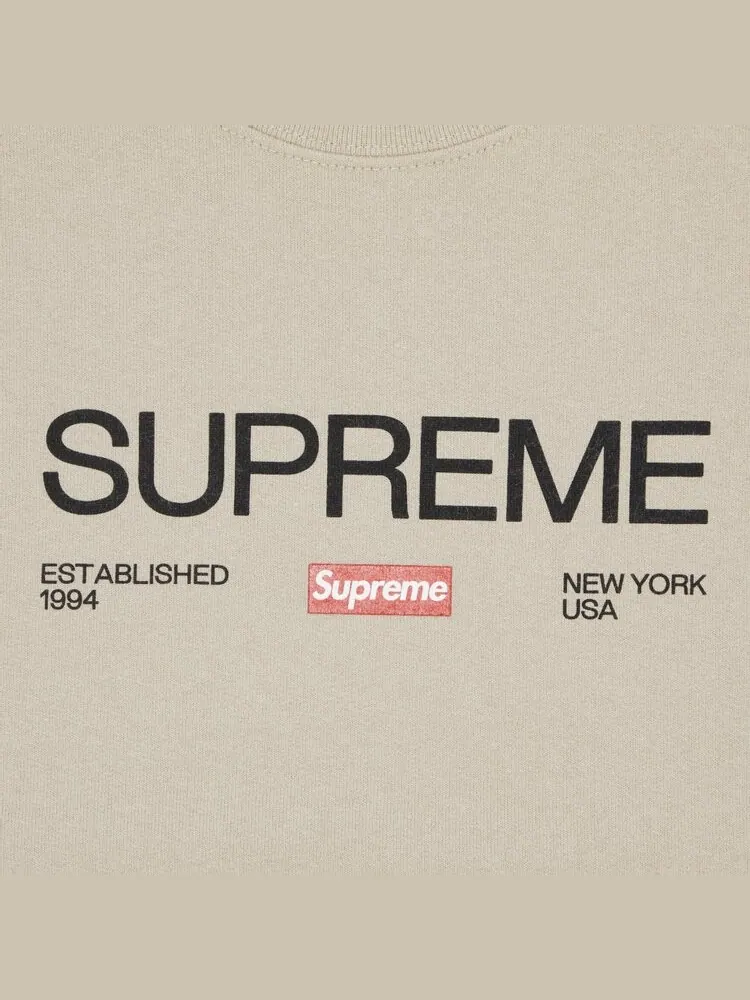Толстовка Supreme Established Crewneck — изображение 2 из 2, бежевый