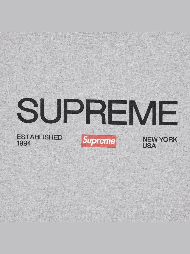 Толстовка Supreme Established Crewneck — изображение 2 из 2, серый