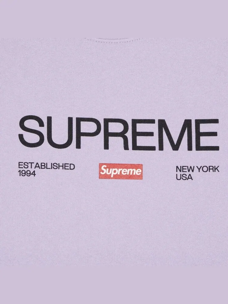 Толстовка Supreme Established Crewneck — изображение 2 из 2, фиолетовый