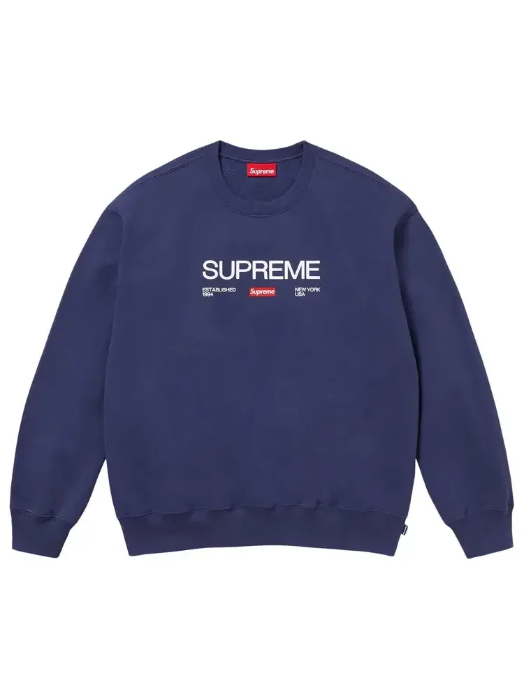 Свитшот Supreme Established Crewneck 'Washed Navy' — изображение 1 из 1, синий