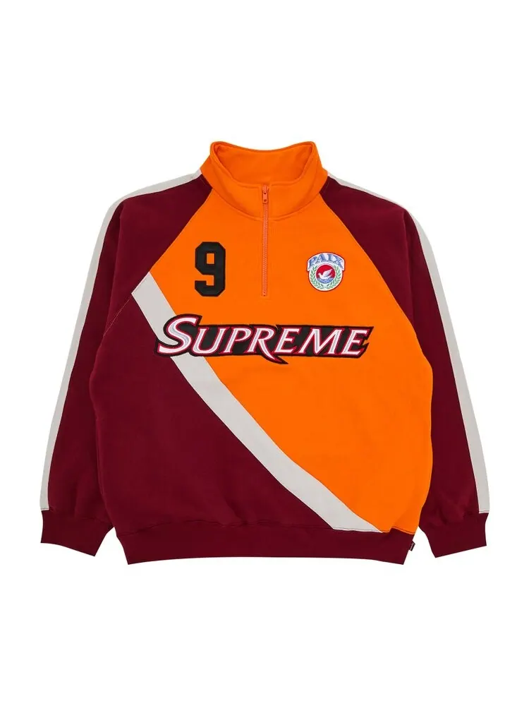 Толстовка Supreme Equipé Half Zip Sweatshirt — изображение 1 из 3, оранжевый