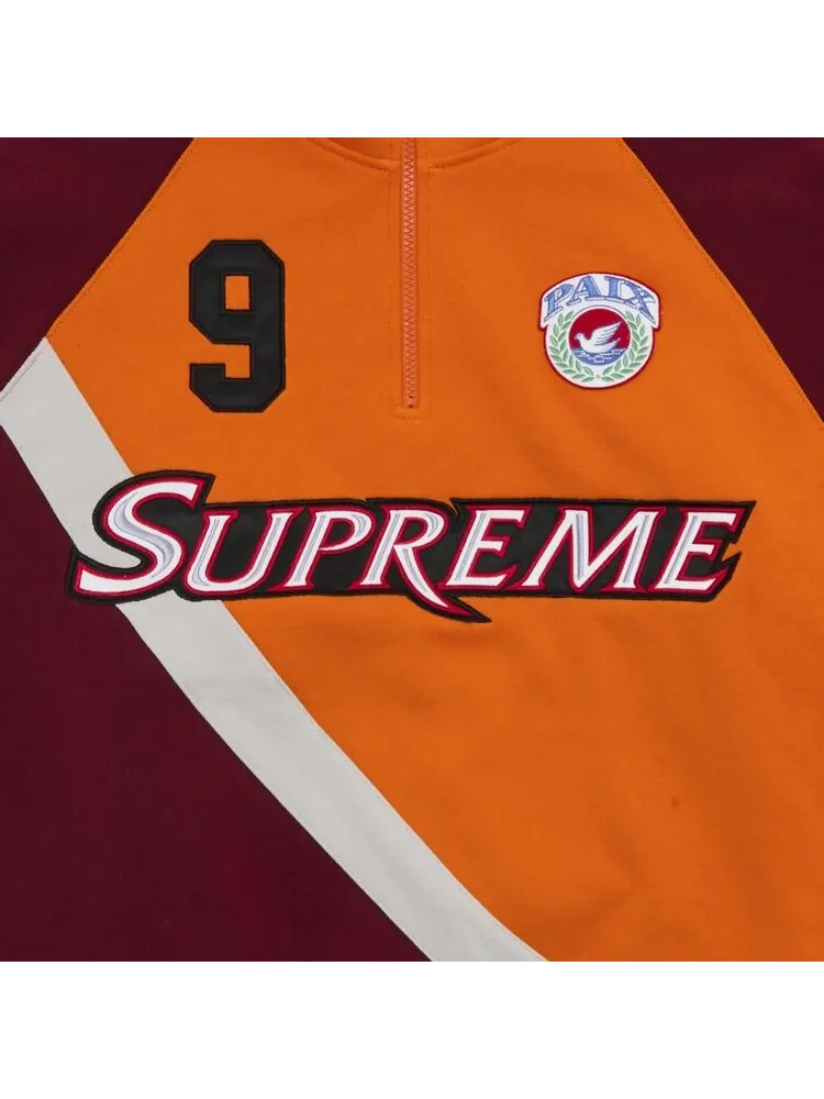 Толстовка Supreme Equipé Half Zip Sweatshirt — изображение 3 из 3, оранжевый