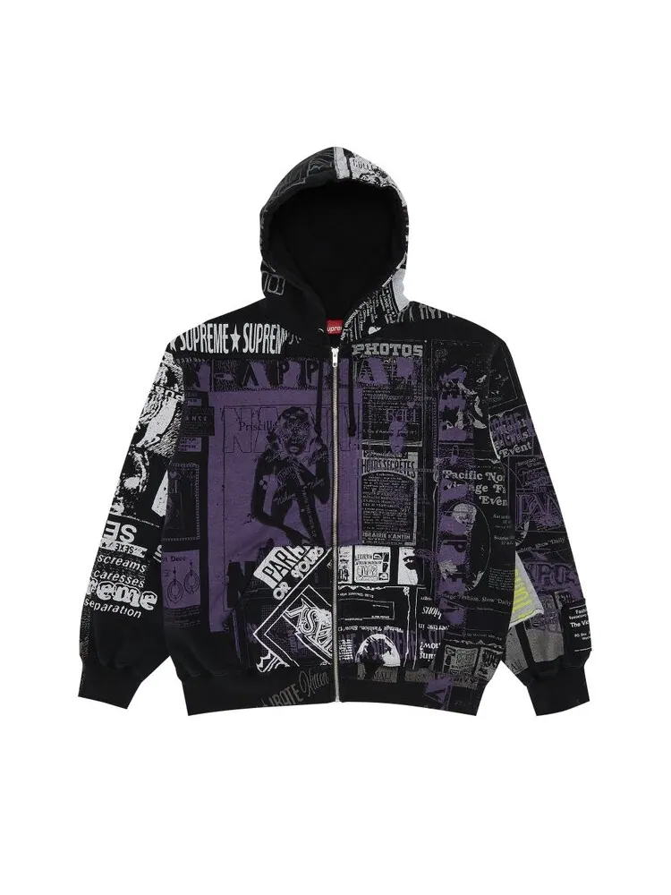 Толстовка Supreme Collage Zip Up Hooded Sweatshirt — изображение 1 из 3, черный
