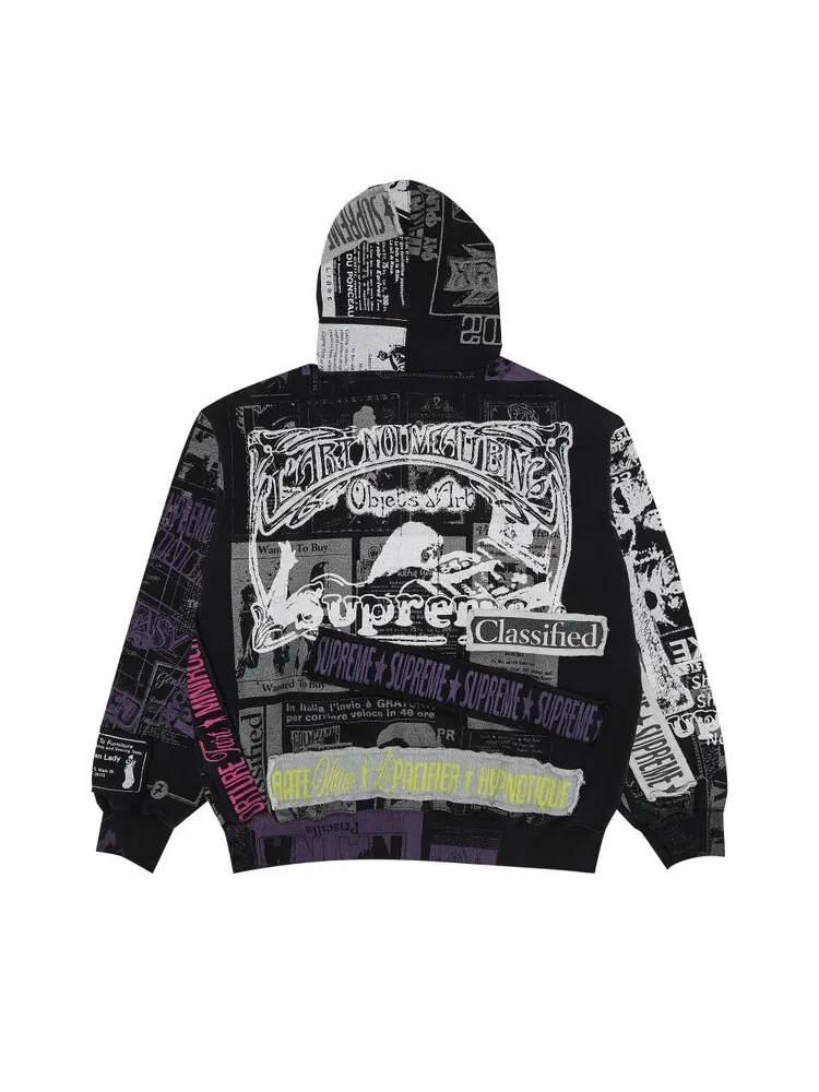 Толстовка Supreme Collage Zip Up Hooded Sweatshirt — изображение 2 из 3, черный