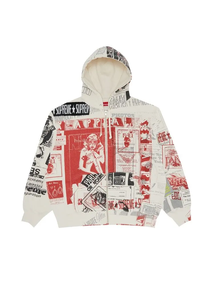 Толстовка Supreme Collage Zip Up Hooded Sweatshirt — изображение 1 из 3, белый