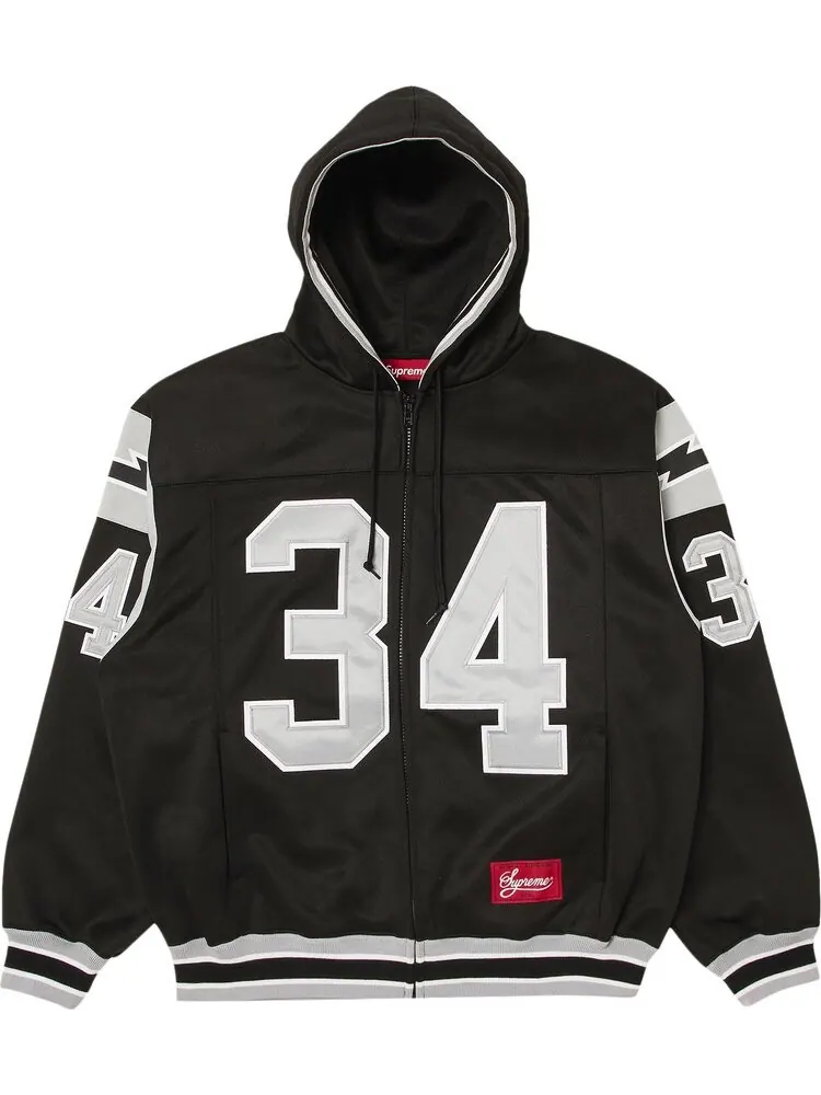 Толстовка Supreme Football Zip Up Hooded 'Black' — изображение 1 из 3, черный