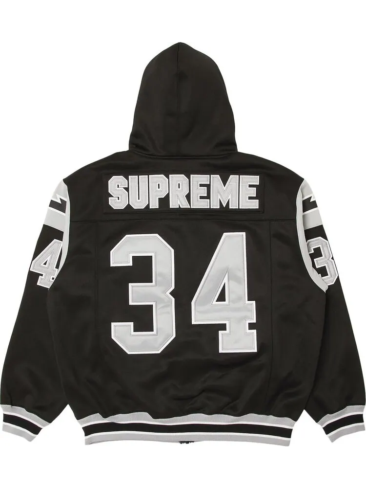 Толстовка Supreme Football Zip Up Hooded 'Black' — изображение 2 из 3, черный