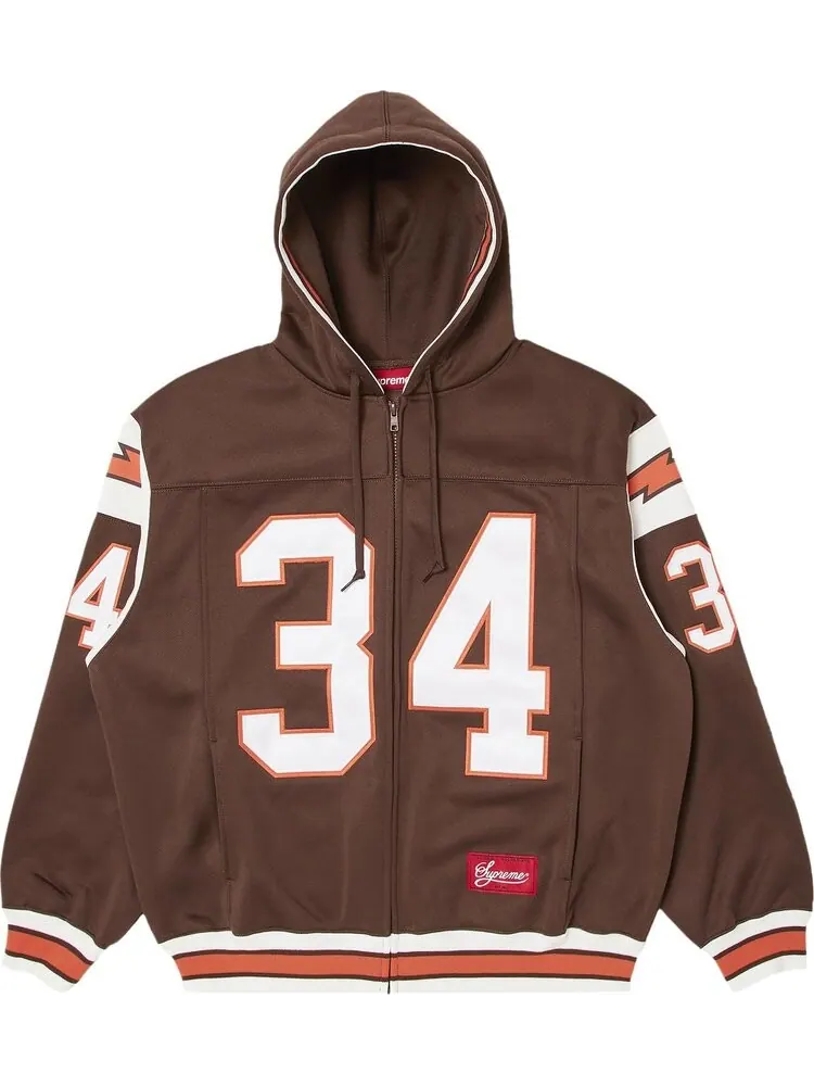 Толстовка Supreme Football Zip Up Hooded 'Brown' — изображение 1 из 3, коричневый