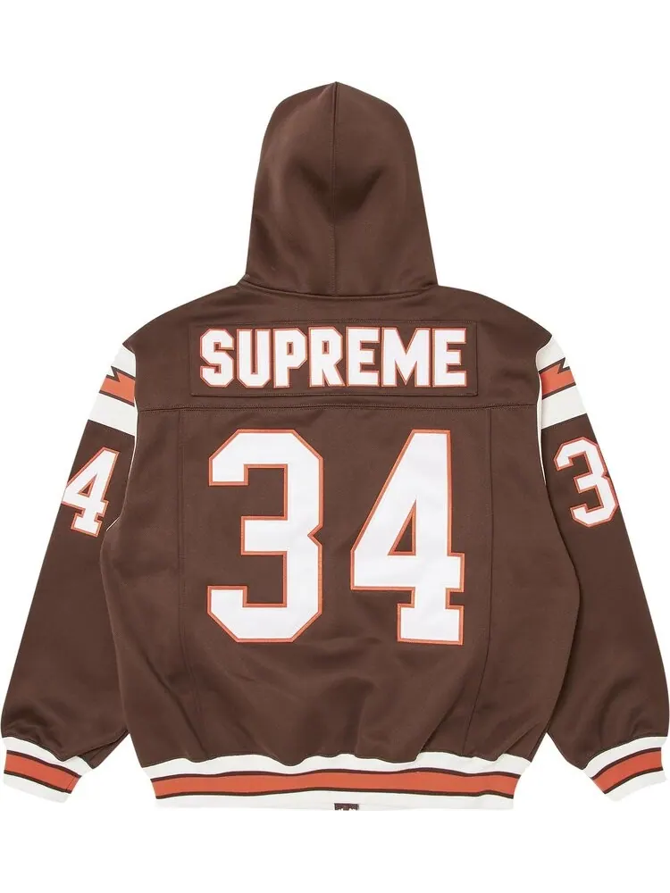 Толстовка Supreme Football Zip Up Hooded 'Brown' — изображение 2 из 3, коричневый