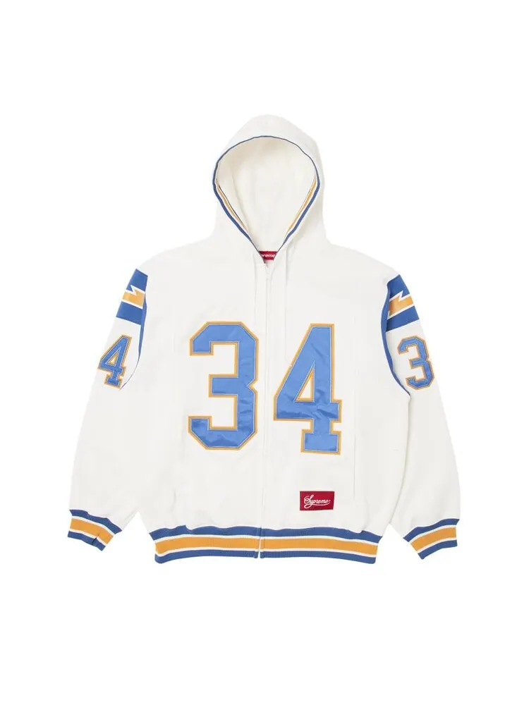 Толстовка Supreme Football Zip Up Hooded 'White' — изображение 1 из 3, белый