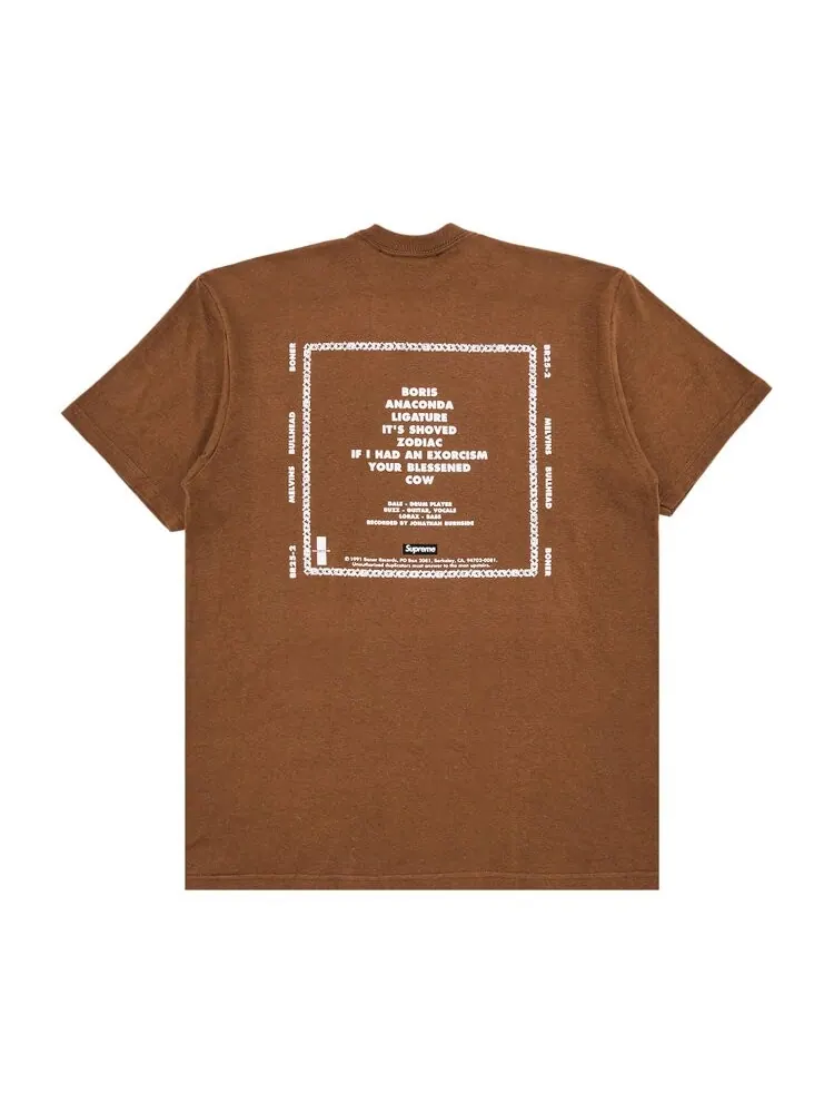 Футболка Supreme x Melvins Bullhead Tee — изображение 2 из 3, коричневый