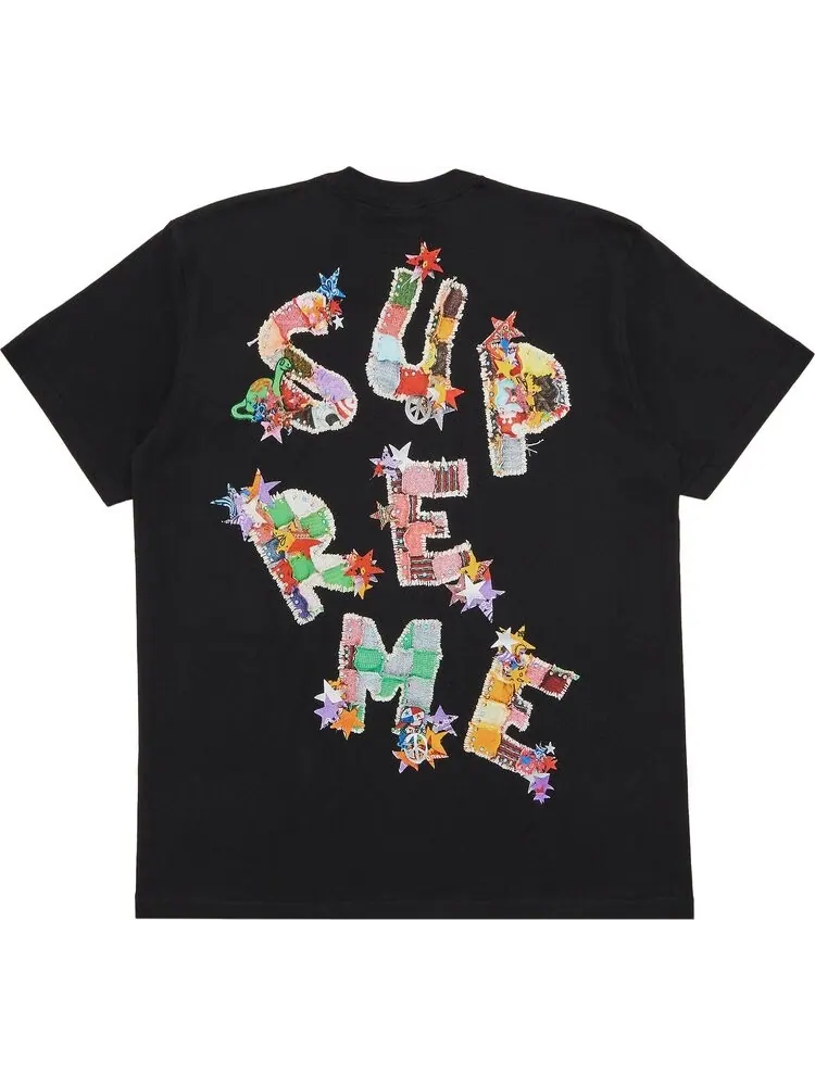 Футболка Supreme Patchwork 'Black' — изображение 2 из 3, черный