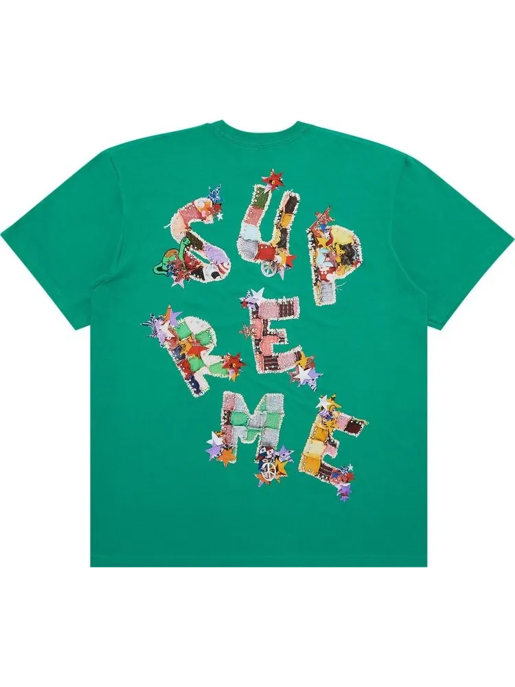 Футболка Supreme Patchwork 'Green' — изображение 2 из 3, зеленый