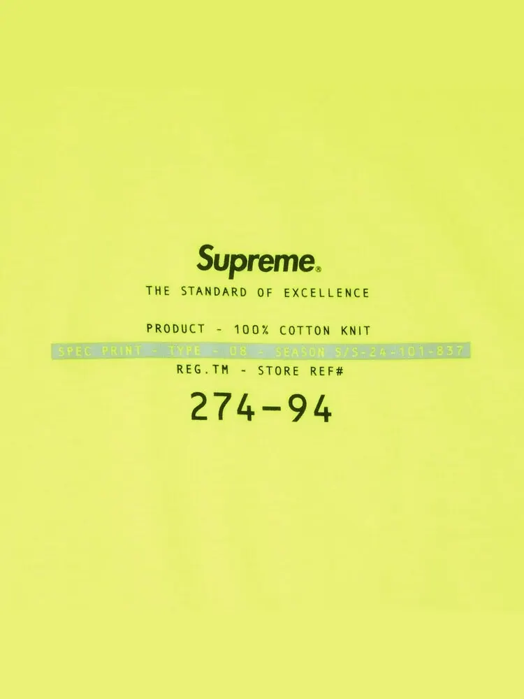 Футболка Supreme Standard 'Fluorescent Yellow' — изображение 2 из 2, желтый