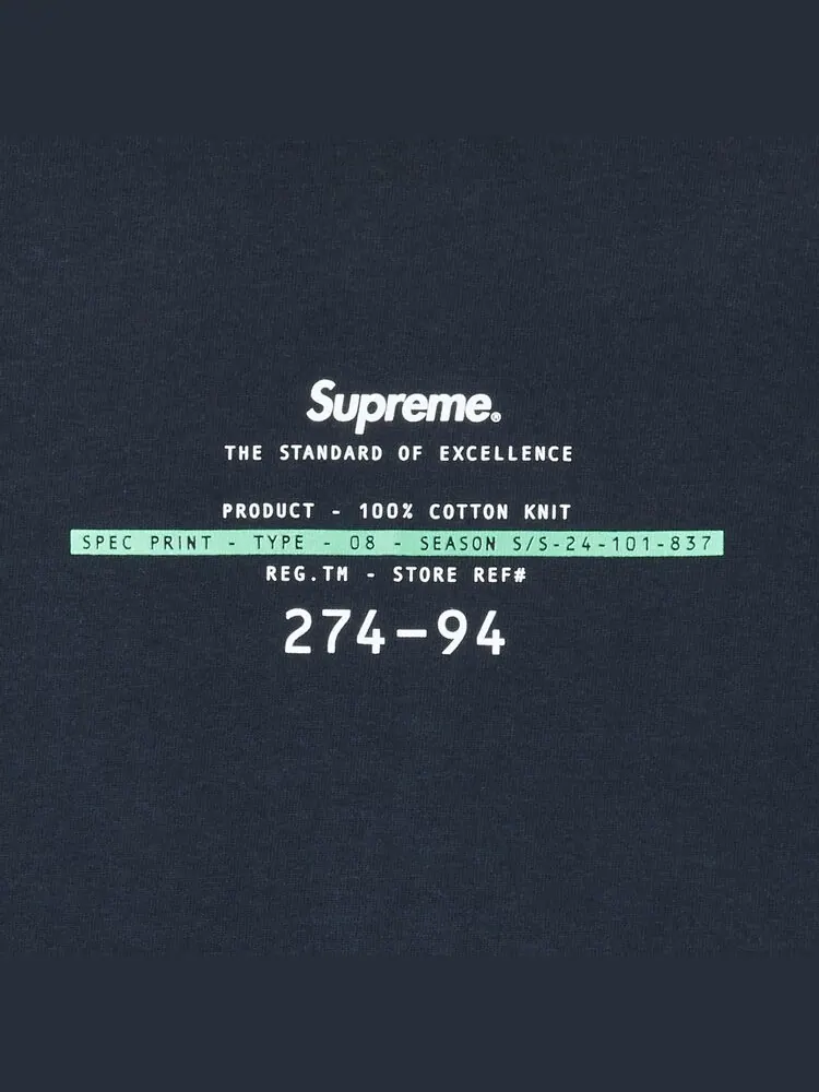 Футболка Supreme Standard 'Navy' — изображение 2 из 2, синий