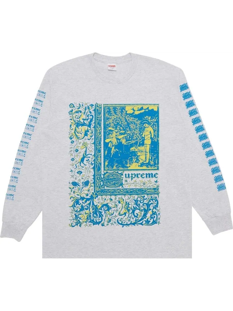 Лонгслив Supreme Saint Sebastian 'Ash Grey' — изображение 1 из 3, серый