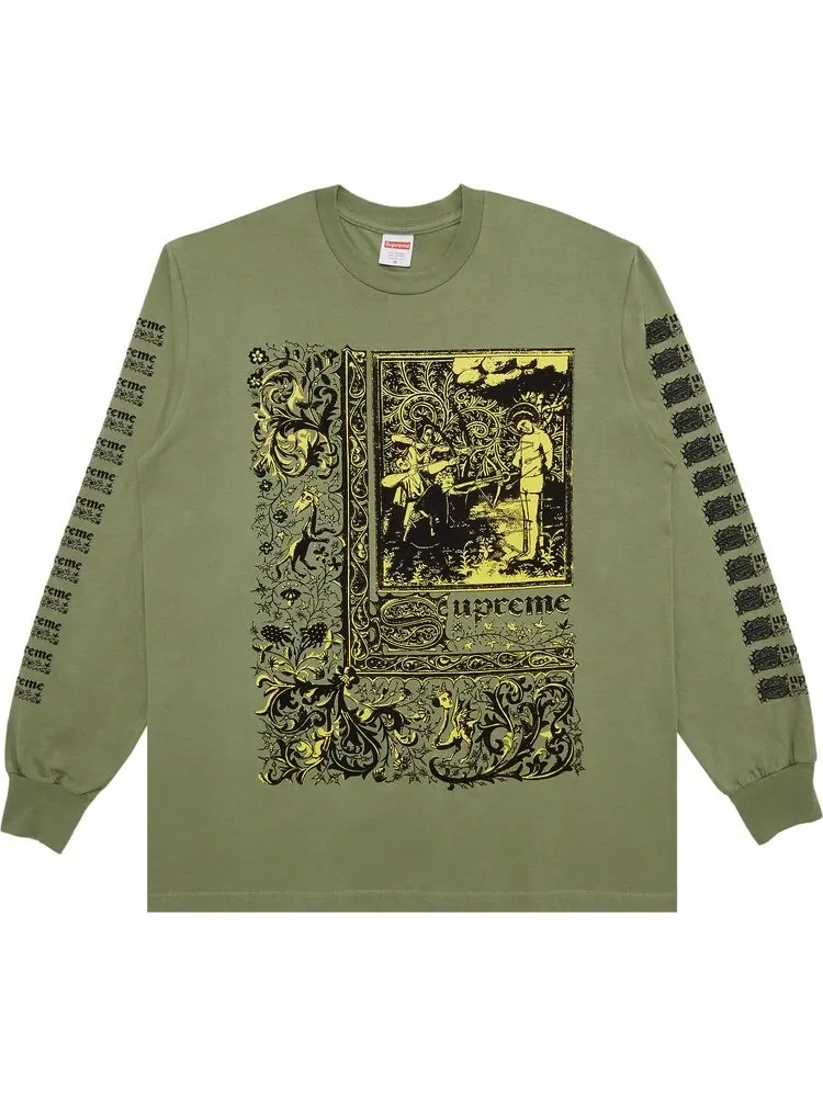 Лонгслив Supreme Saint Sebastian 'Light Olive' — изображение 1 из 3, зеленый