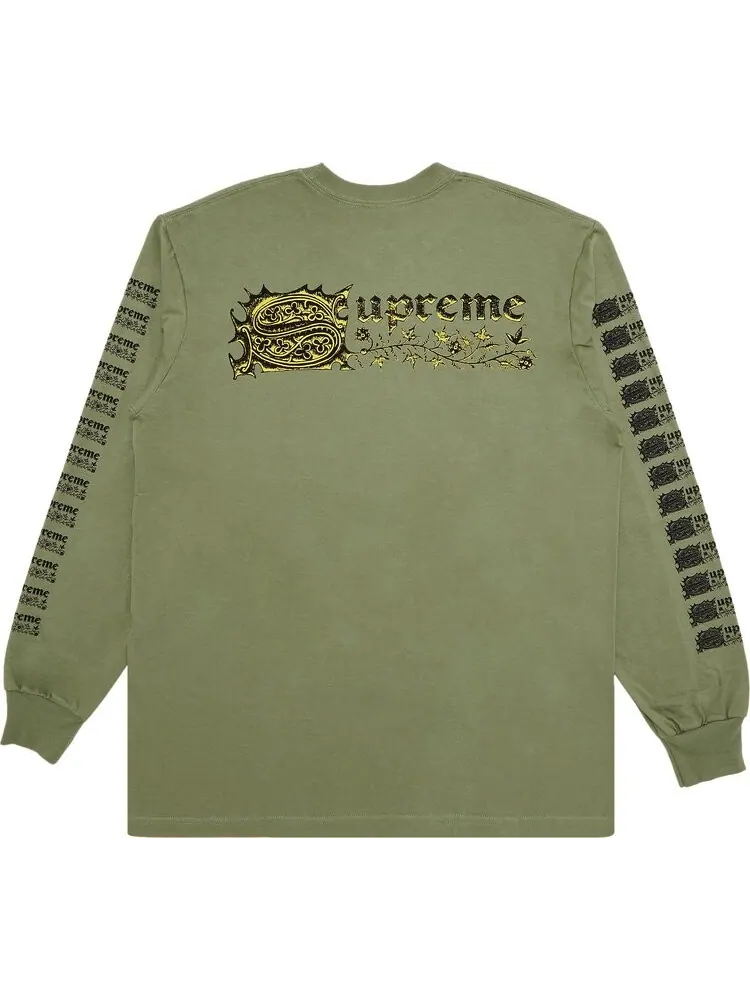 Лонгслив Supreme Saint Sebastian 'Light Olive' — изображение 2 из 3, зеленый