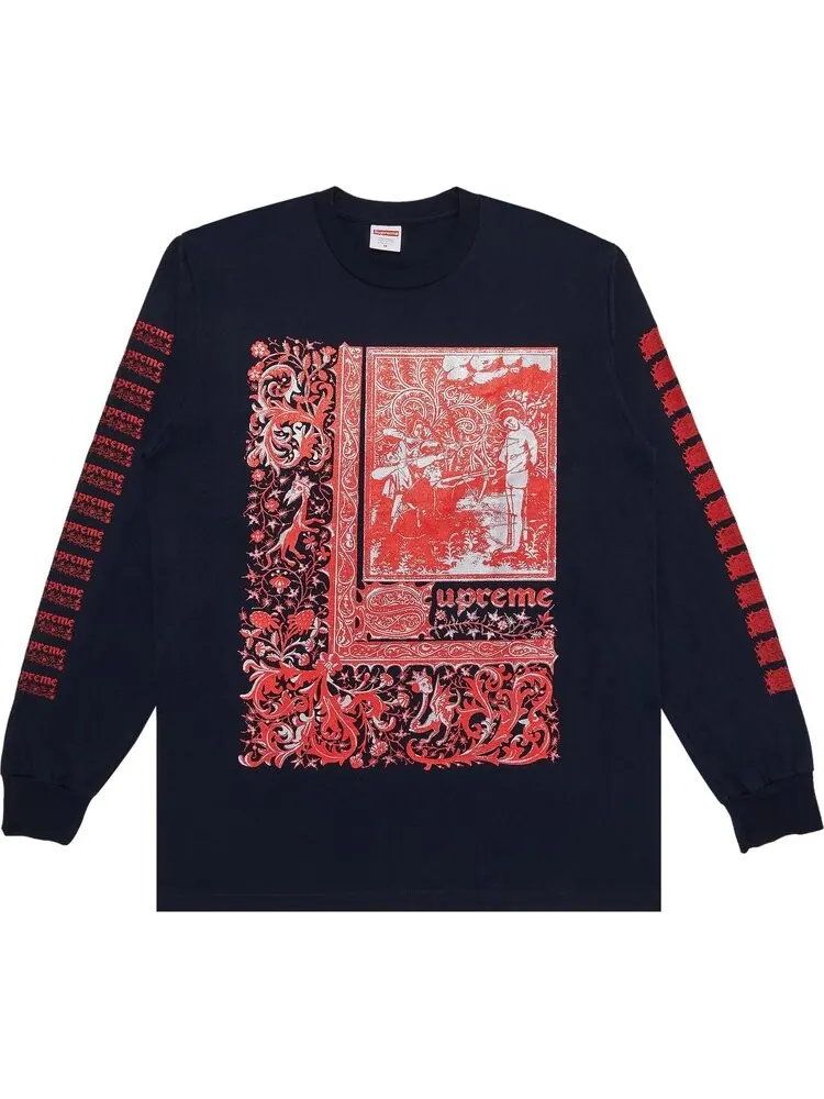 Лонгслив Supreme Saint Sebastian 'Navy' — изображение 1 из 3, синий