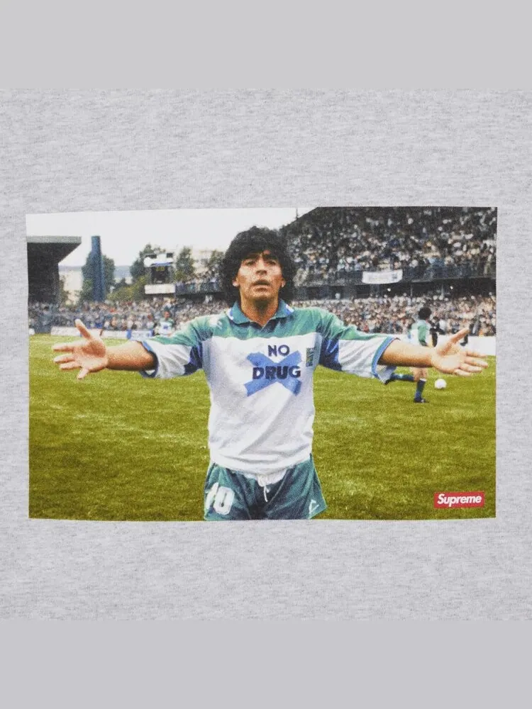 Футболка Supreme Maradona 'Ash Grey' — изображение 2 из 2, серый