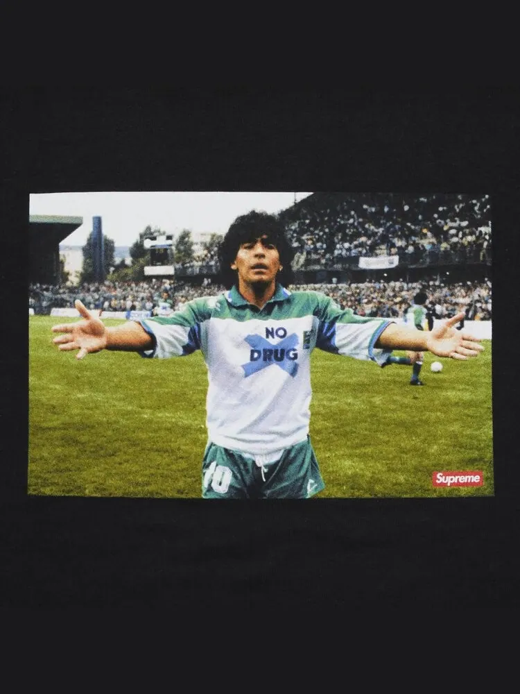 Футболка Supreme Maradona 'Black' — изображение 2 из 2, черный