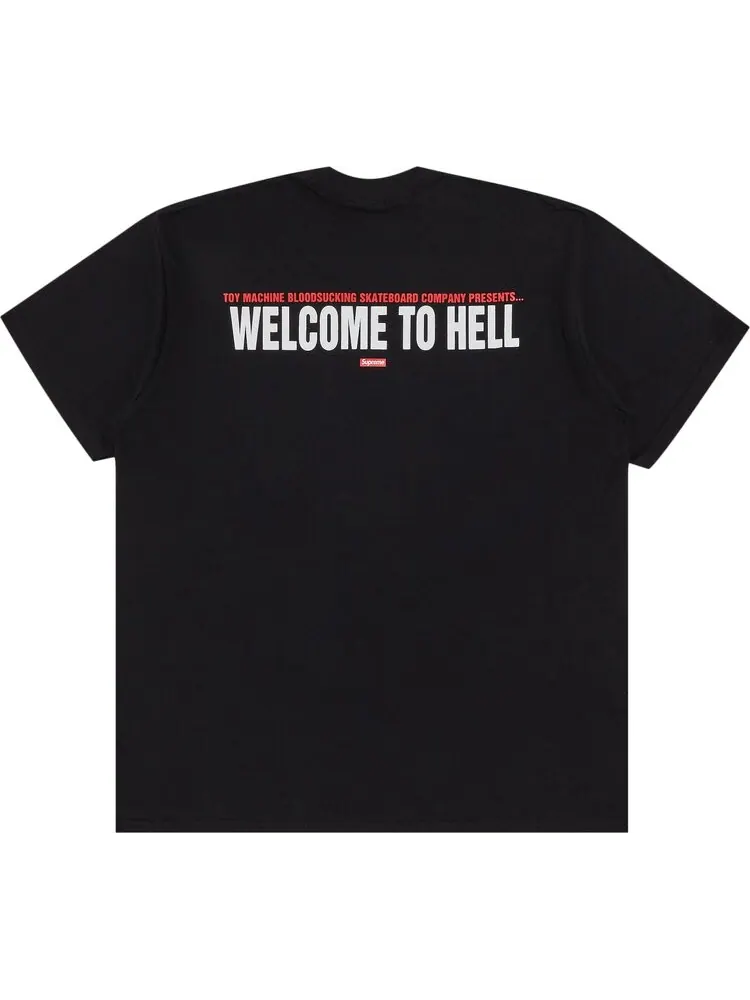 Футболка Supreme x Toy Machine Welcome To Hell 'Black' — изображение 2 из 3, черный