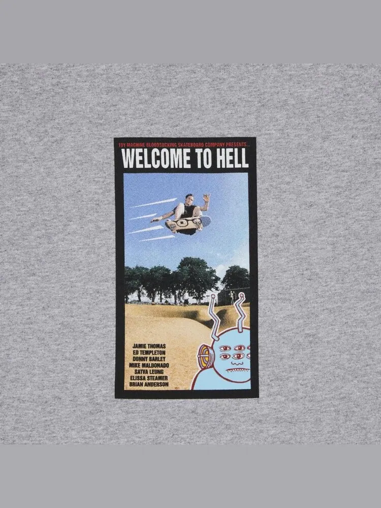 Футболка Supreme x Toy Machine Welcome To Hell 'Heather Grey' — изображение 3 из 3, серый