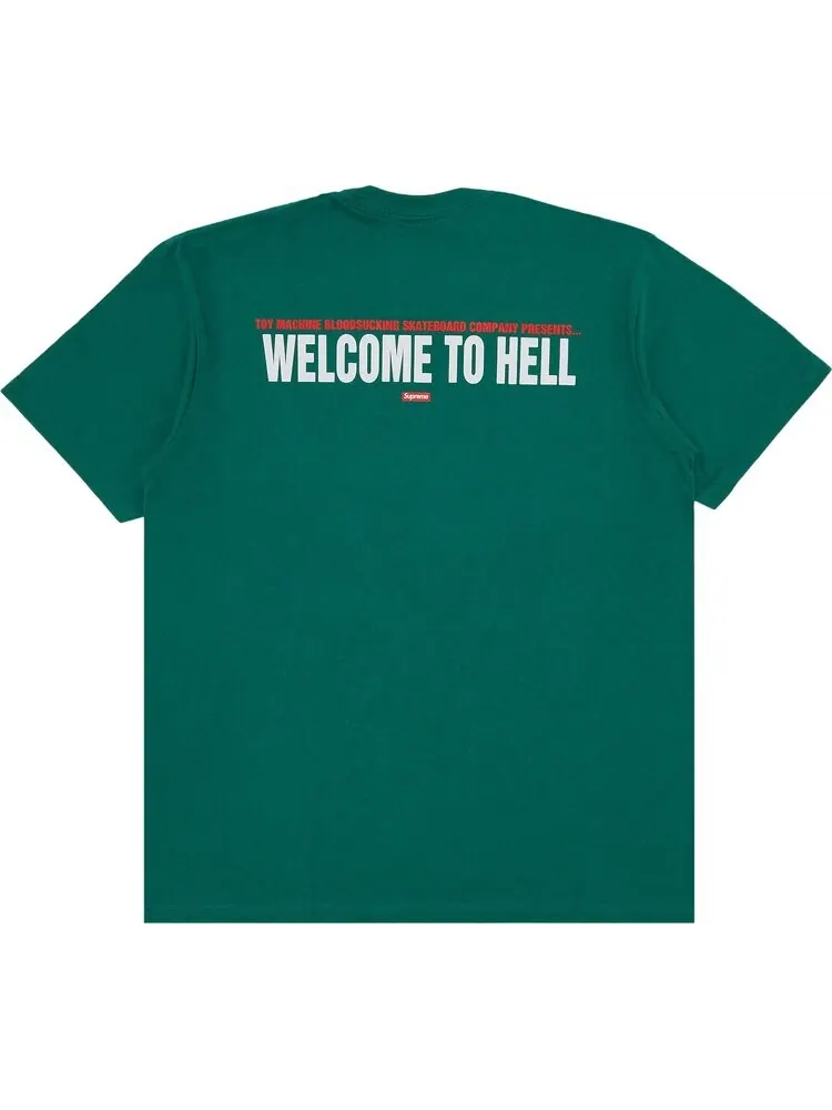 Футболка Supreme x Toy Machine Welcome To Hell 'Light Pine' — изображение 2 из 3, зеленый