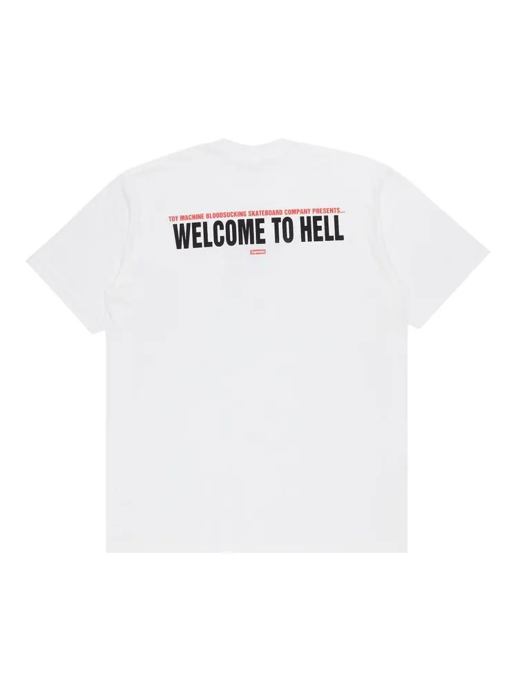 Футболка Supreme x Toy Machine Welcome To Hell 'White' — изображение 2 из 3, белый