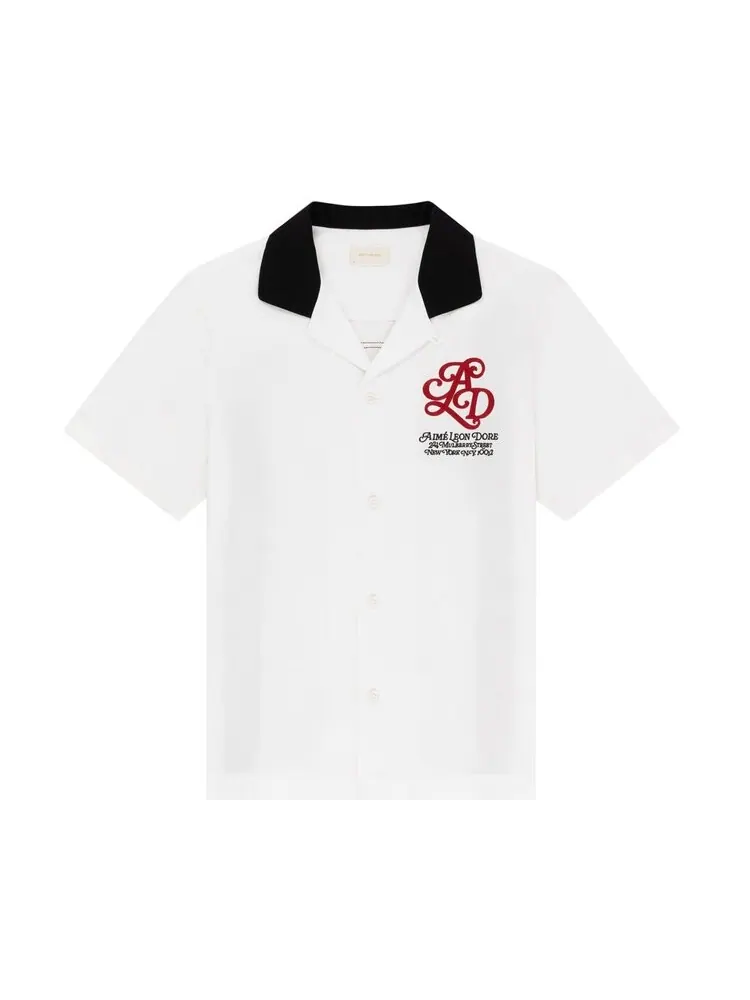 Рубашка Aimé Leon Dore Monogram Bowling 'Bone White' — изображение 1 из 2, белый