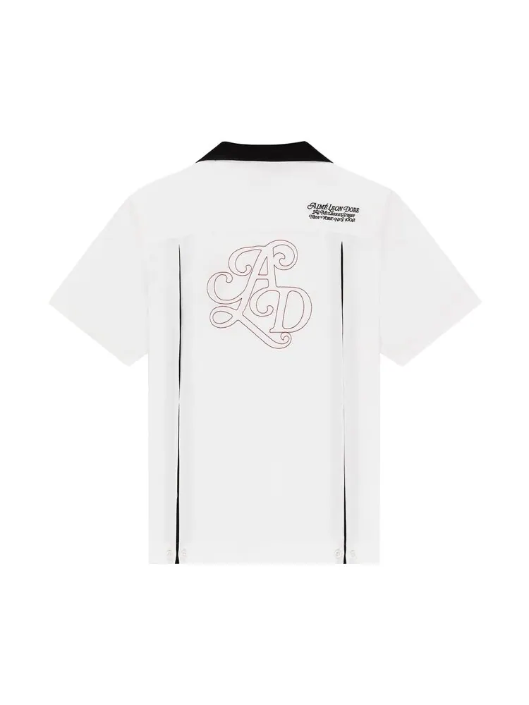 Рубашка Aimé Leon Dore Monogram Bowling 'Bone White' — изображение 2 из 2, белый