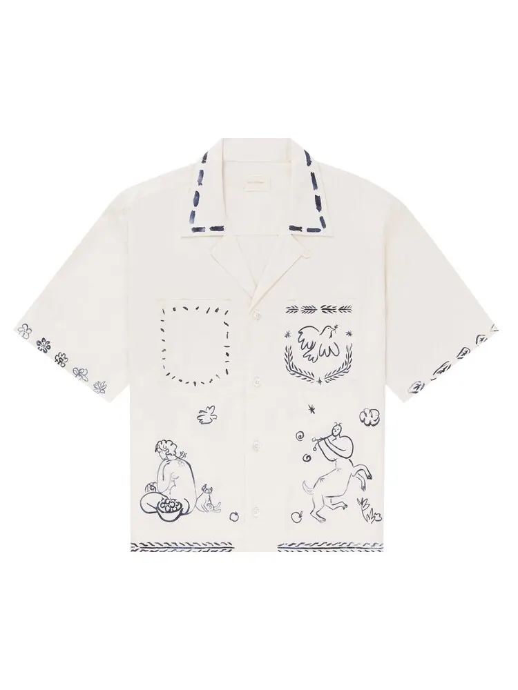 Рубашка Aimé Leon Dore Lesvos Cropped Camp Shirt — изображение 1 из 2, белый