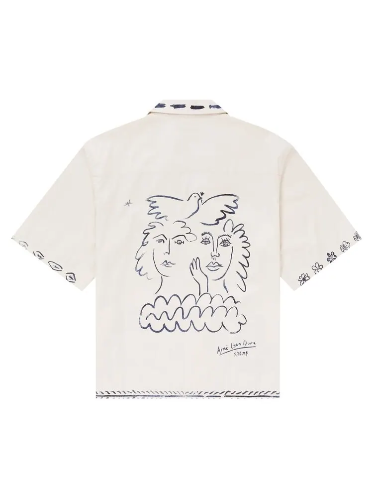 Рубашка Aimé Leon Dore Lesvos Cropped Camp Shirt — изображение 2 из 2, белый