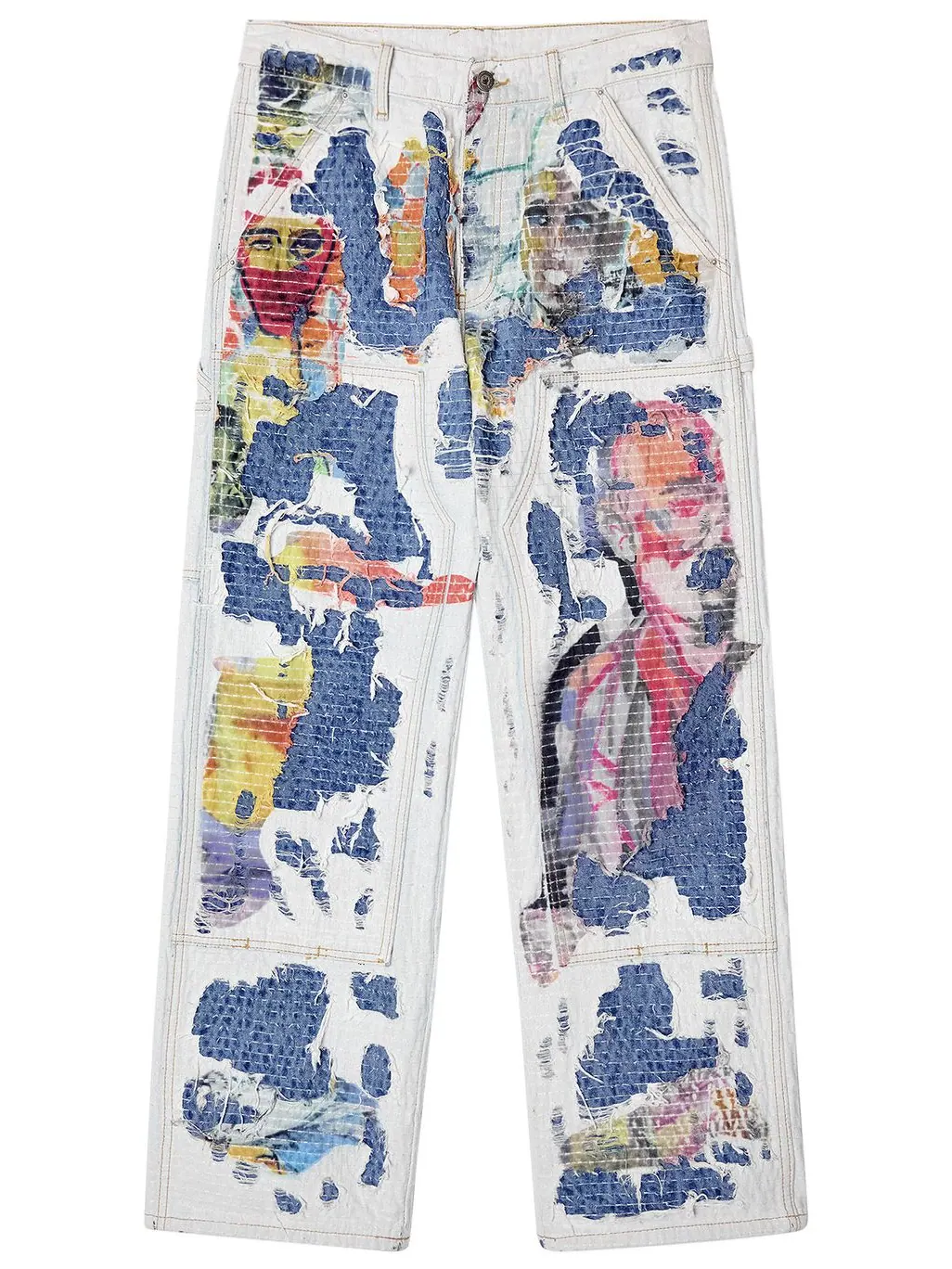 Брюки KidSuper Boro Stitched Double Knee Pant 'Multicolor'