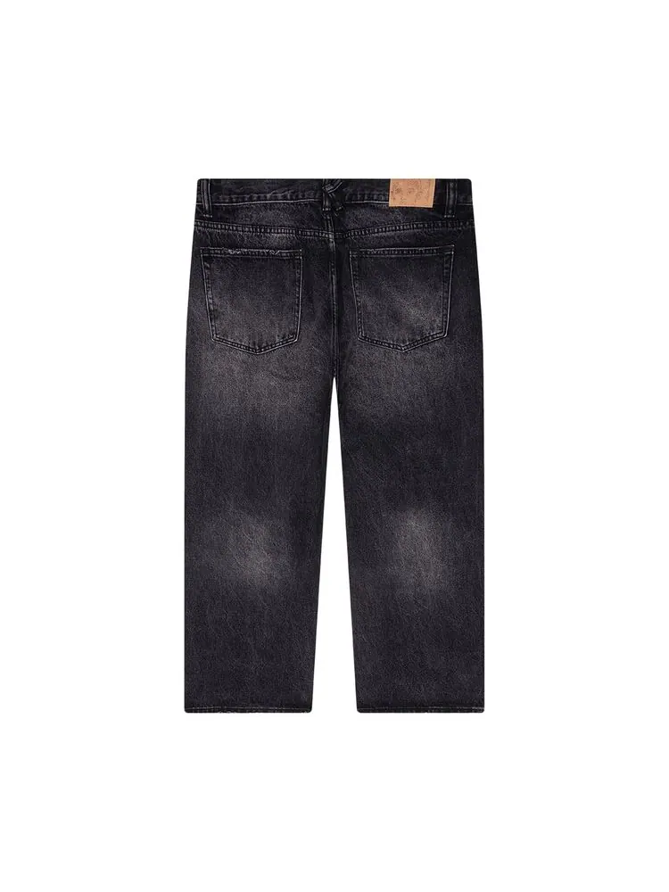 Джинсы KidSuper Rhinestone Face Jeans 'Black' — изображение 2 из 2, черный