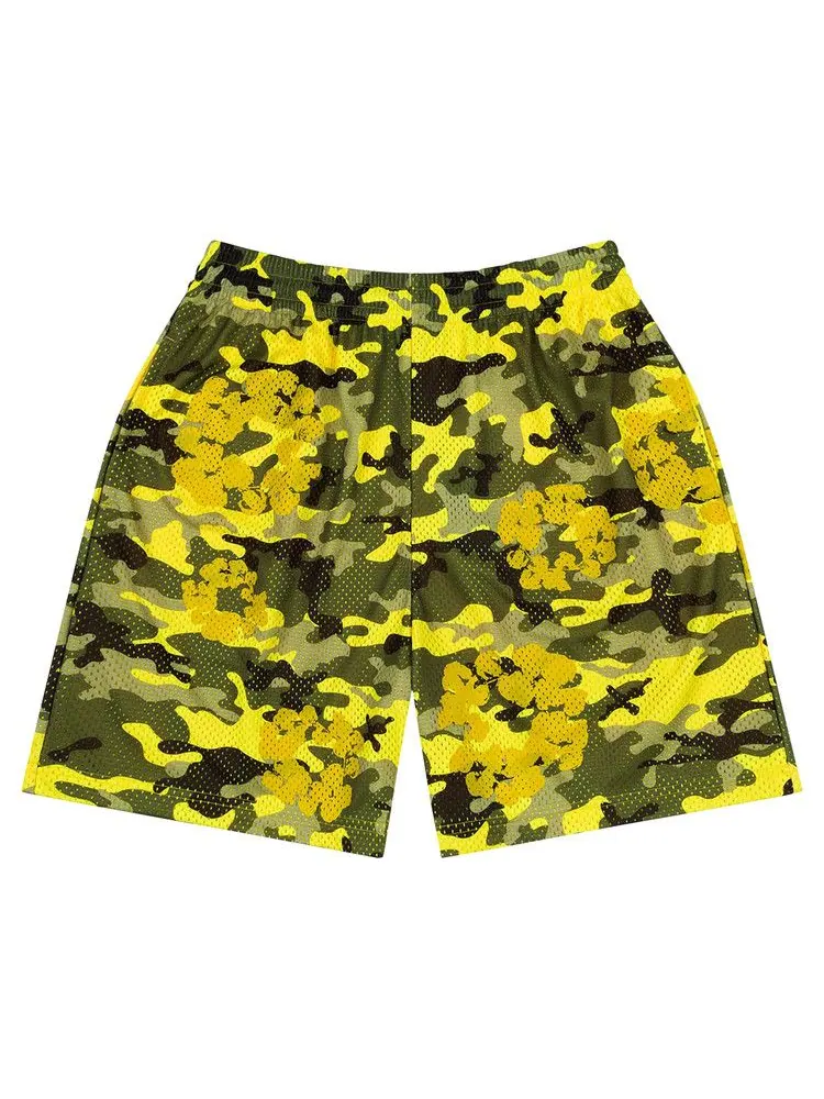 Шорты Denim Tears Camo Cotton Wreath Mesh Shorts — изображение 1 из 2, желтый