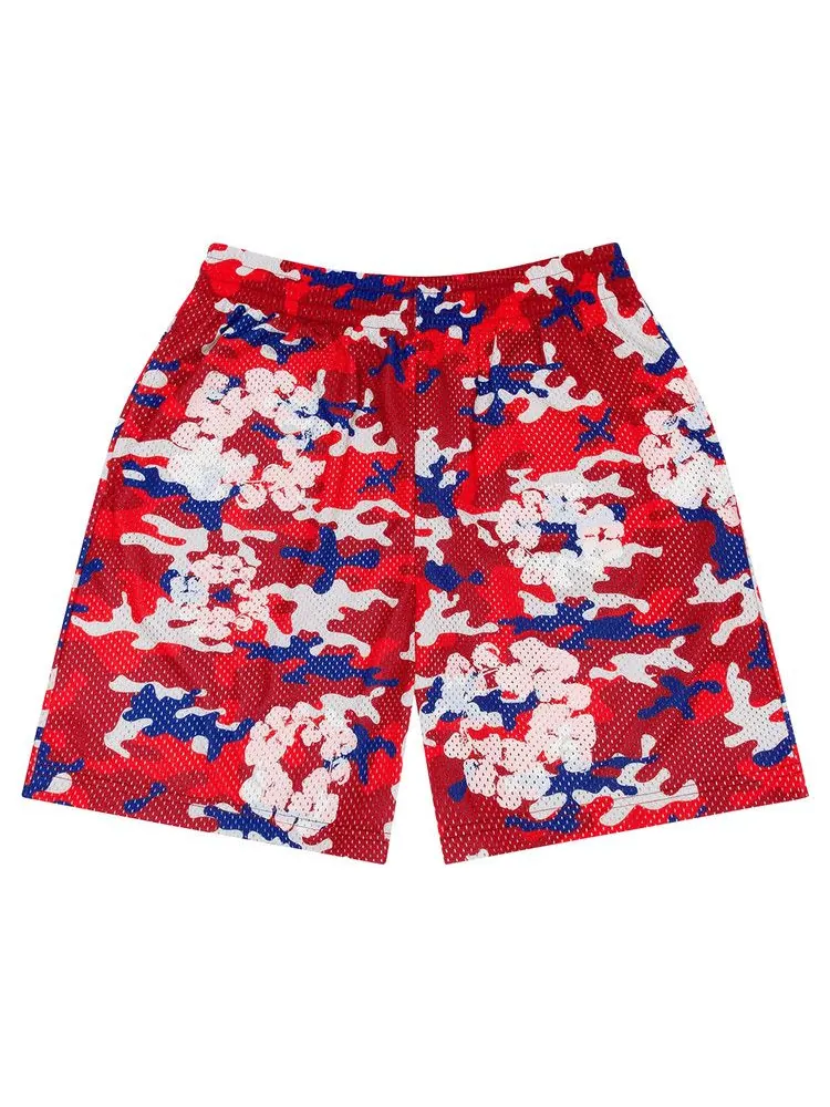 Шорты Denim Tears Camo Cotton Wreath Mesh Shorts — изображение 1 из 2, красный