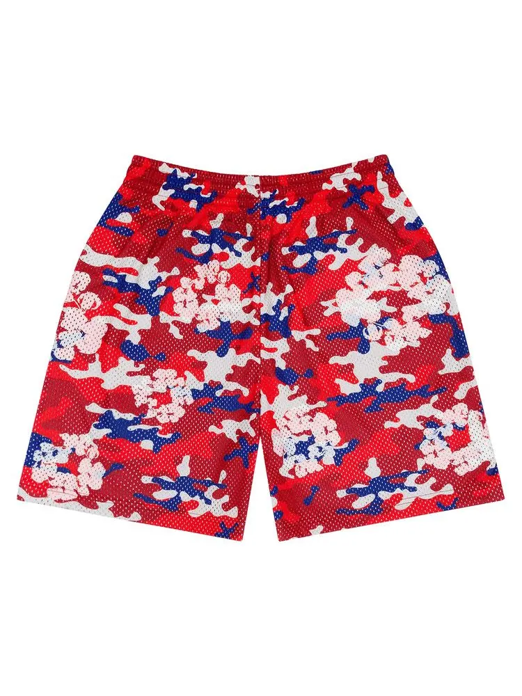 Шорты Denim Tears Camo Cotton Wreath Mesh Shorts — изображение 2 из 2, красный