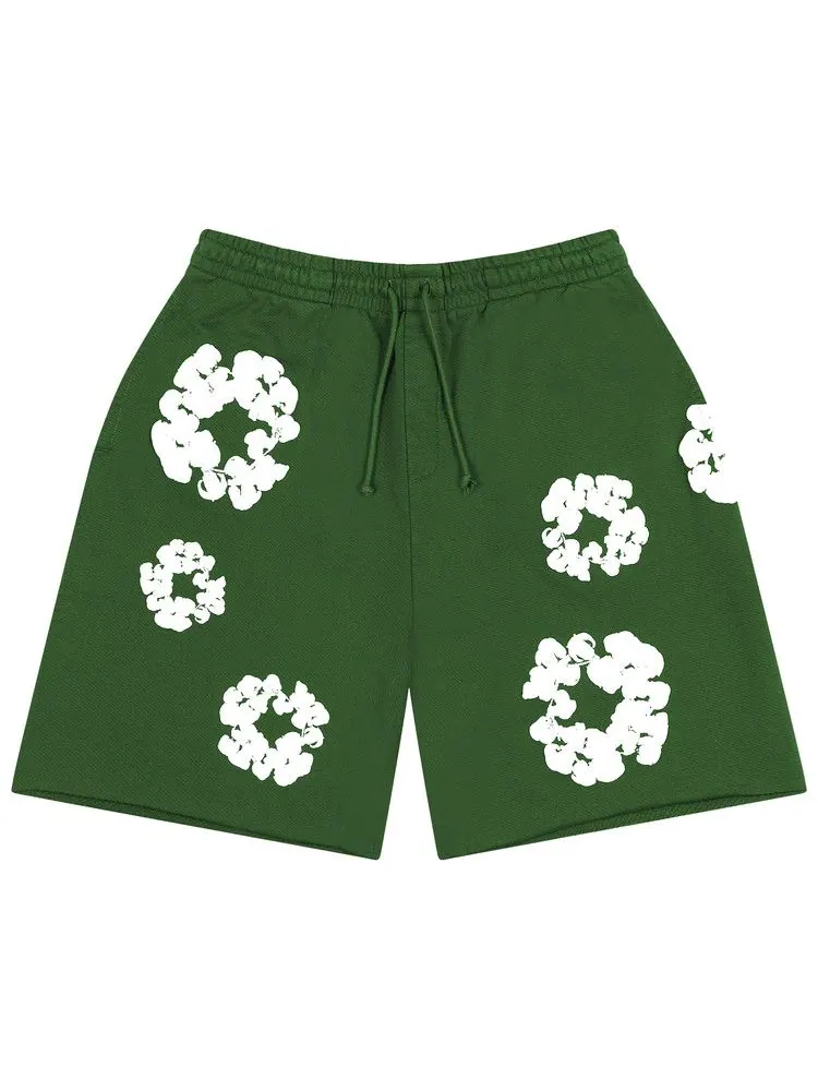 Спортивные шорты Denim Tears Cotton Wreath Sweatshorts — изображение 1 из 2, зеленый