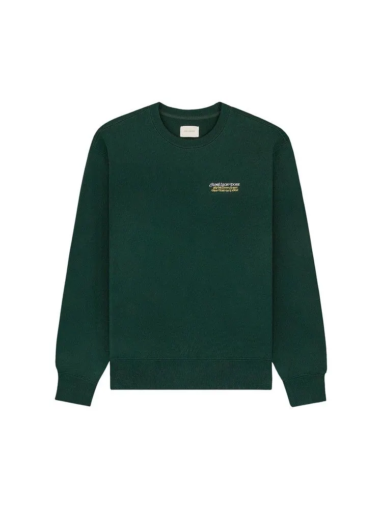 Толстовка Aimé Leon Dore Monogram Crewneck Sweatshirt, Pine Grove — изображение 1 из 3, зеленый