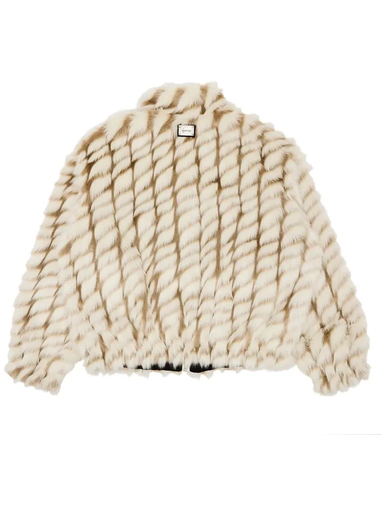 Двухцветная куртка Supreme WINDSTOPPER из искусственного меха — изображение 2 из 3, бежевый