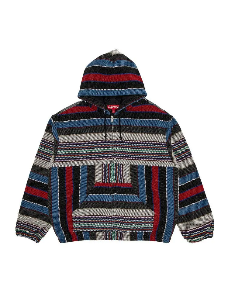 Куртка Supreme Woven Stripe Hooded Jacket — изображение 1 из 3, черный