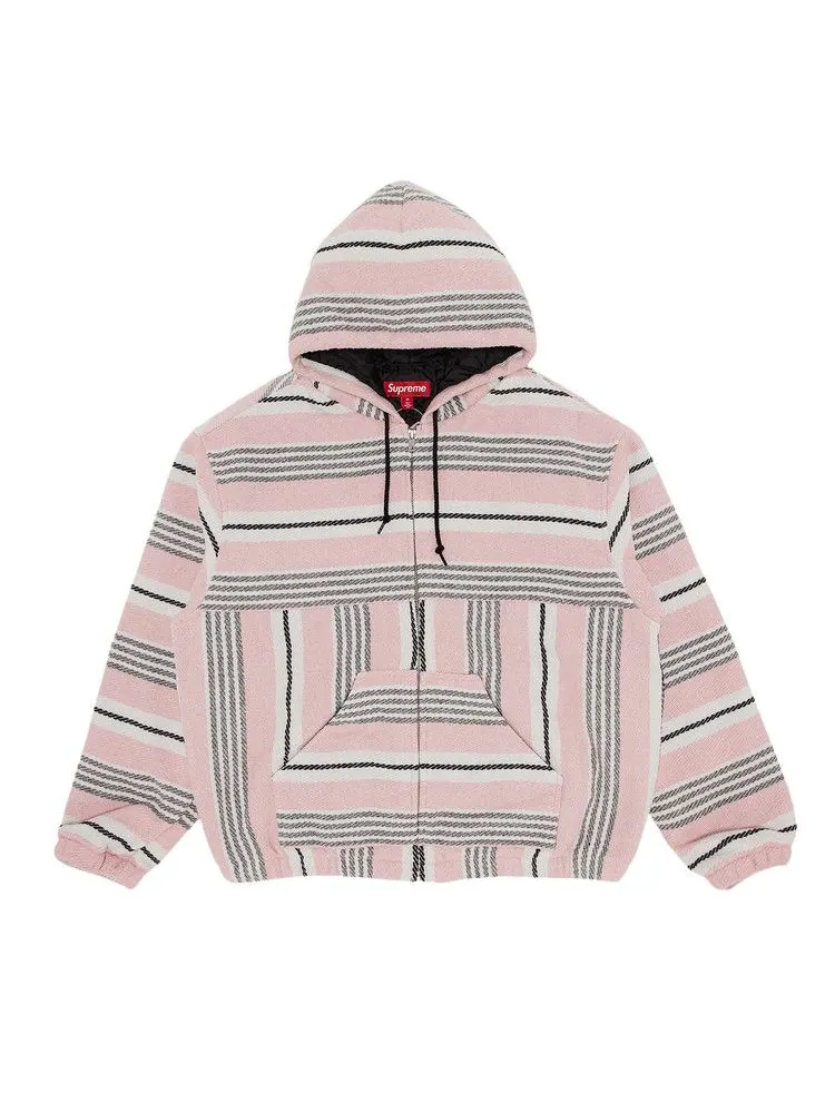 Куртка Supreme Woven Stripe Hooded Jacket — изображение 1 из 3, розовый