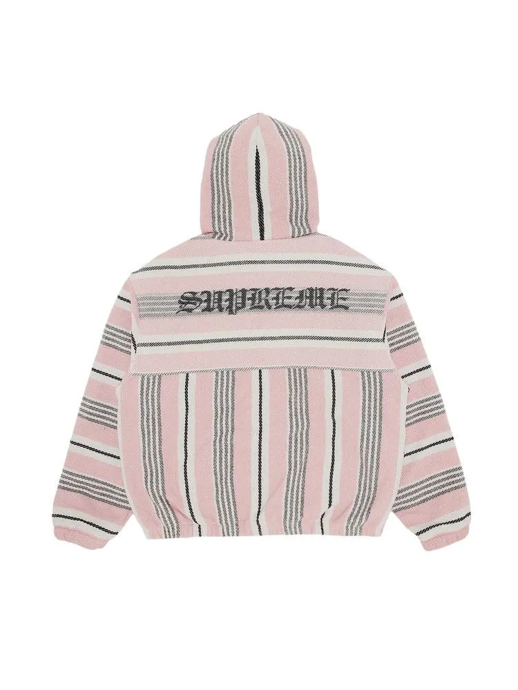 Куртка Supreme Woven Stripe Hooded Jacket — изображение 2 из 3, розовый