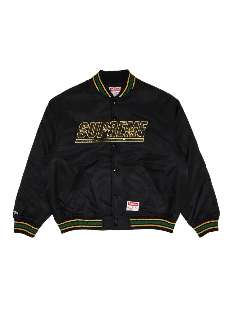 Куртка Supreme x Mitchell & Ness Camo Logo Varsity Jacket — изображение 1 из 3, черный