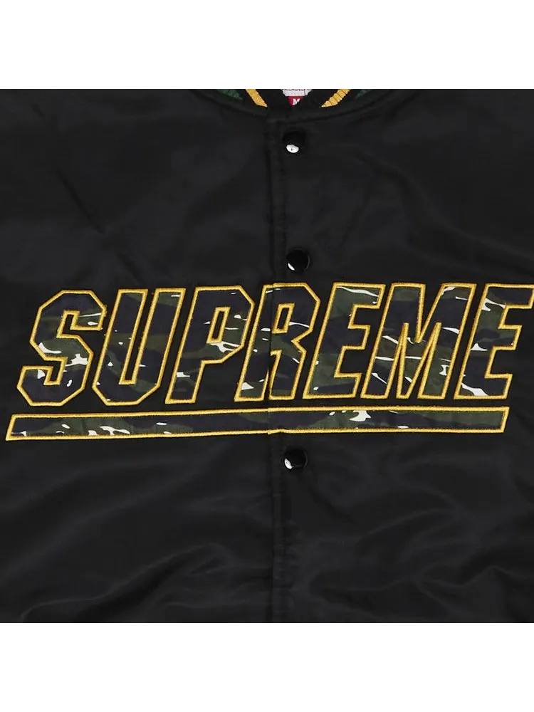 Куртка Supreme x Mitchell & Ness Camo Logo Varsity Jacket — изображение 3 из 3, черный